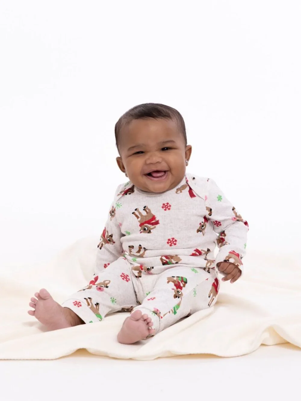 NEW Rudolph Baby Boys Christmas Graphic Bodysuit and Jogger Pants Set Newborn